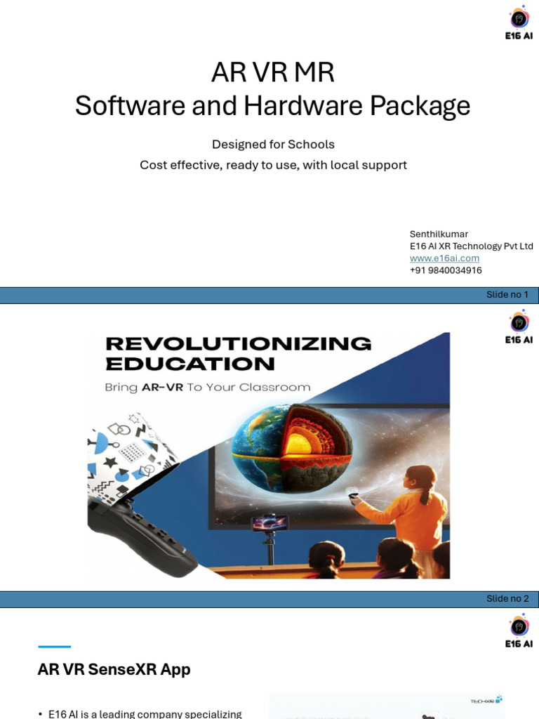 AR VR MR Soft & Hardware Package Presentation | PDF | Augmented Reality ...