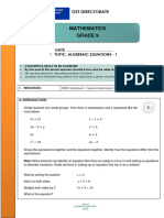 GR 9 Algebraic Equations 1