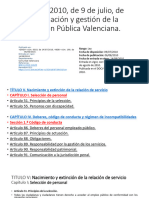 Ley 10-10 - Ordenación y Gestión de La Función Pública Valenciana
