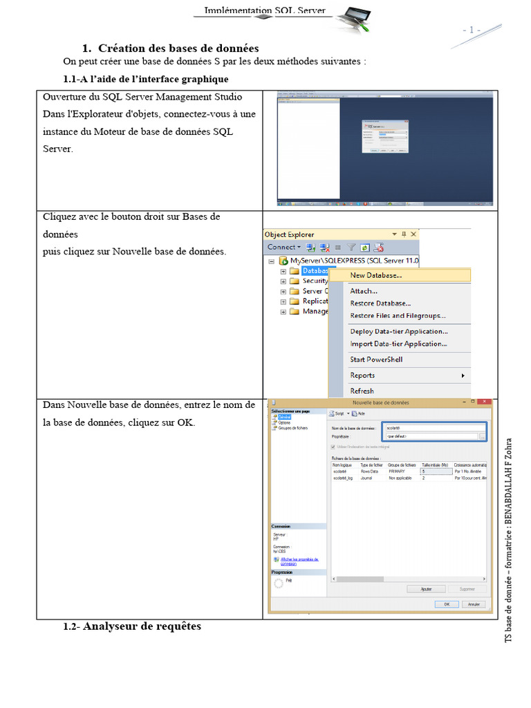 Création de bases de données SQL Server | PDF