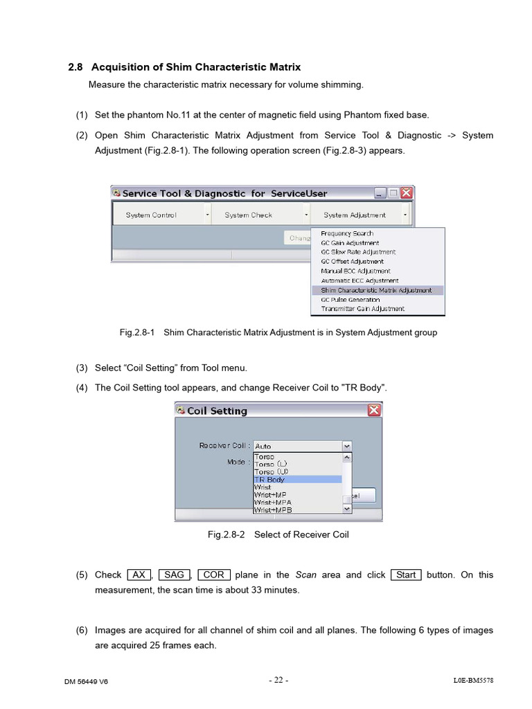 Shim Characteristic Matrix Acquisition Guide | PDF | Imaging