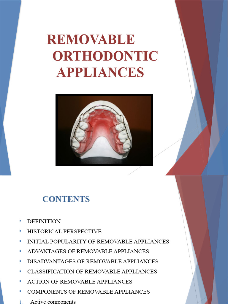 Overview of Removable Orthodontic Appliances | PDF | Orthodontics ...