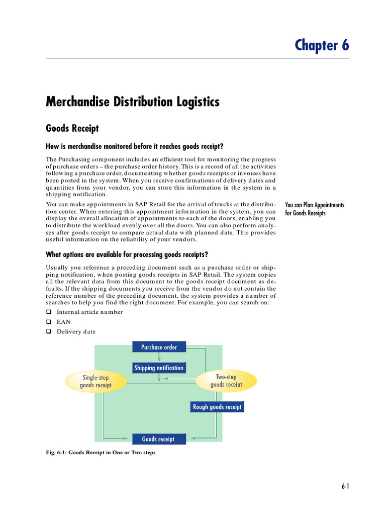 06 - Merchandise Distribution Logistics | PDF | Logistics | Receipt