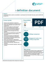 MSP - Programme Definition Document