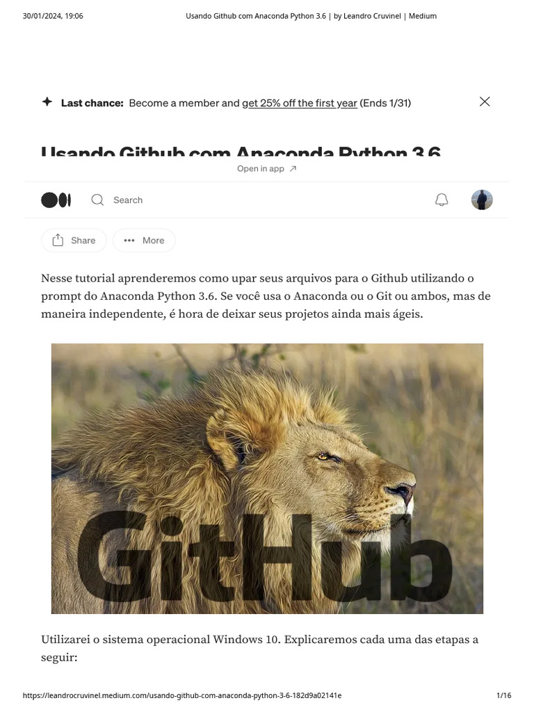 GitHub com Anaconda Python 3.6: Tutorial | PDF | Python (linguagem de ...