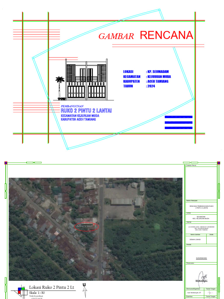 Rencana Gambar Ruko 2 Lantai Seumadam | PDF