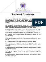 Table of Contents Folder (Permanent Position) 