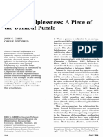 Learned Helplessness: A Piece of The Burnout Puzzle