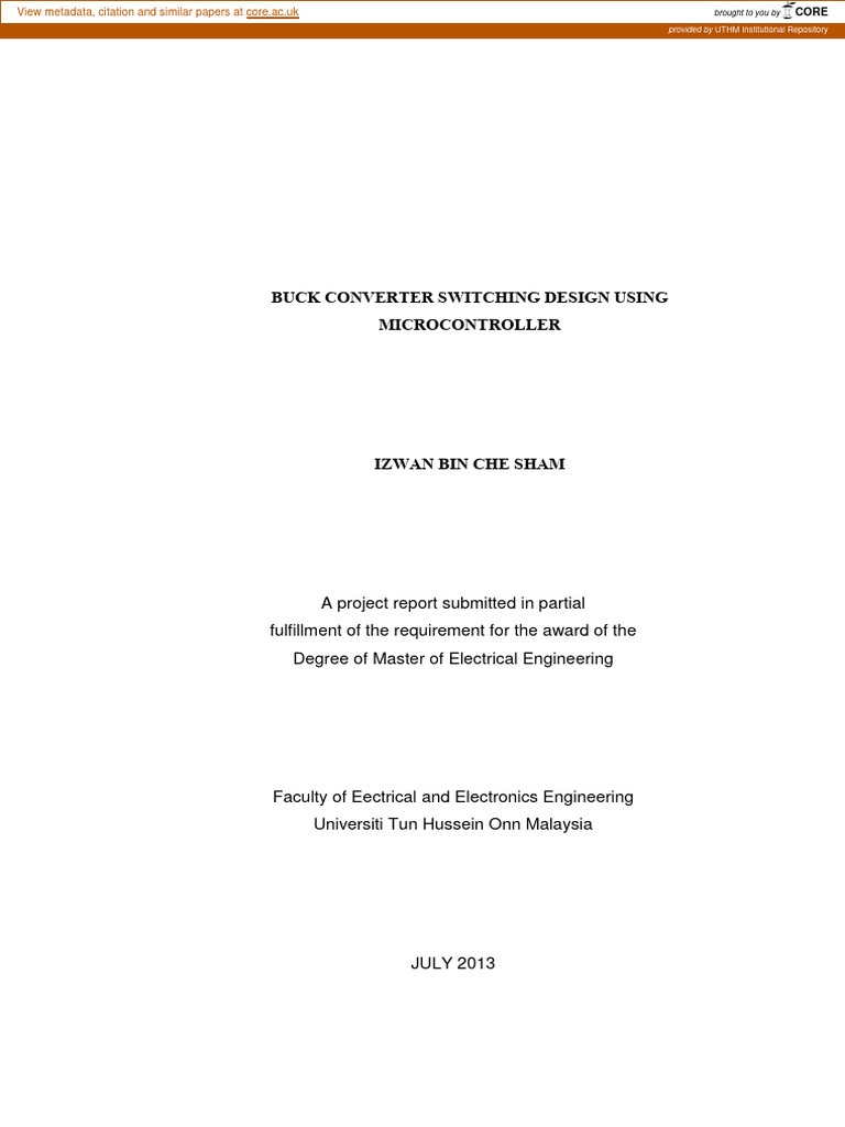 BUCK CONVERTER DESIGN USING MICROCONTROLLER | PDF | Capacitor | Inductor