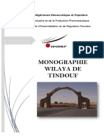 Monographie Wilaya. Tindouf