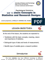 LU 1 Basic Concepts in Statistics and Research Designs