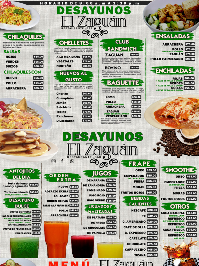 Menu Zaguan | PDF