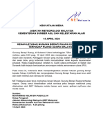 18 April 2024 - Kenyataan Media Kesan Letusan Gunung Berapi Ruang Di Indonesia Terhadap Ruang Udara Malaysia