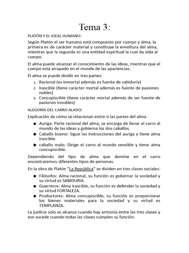 Alma: Racional, Irascible y Concupiscible | PDF | Alma | Platón