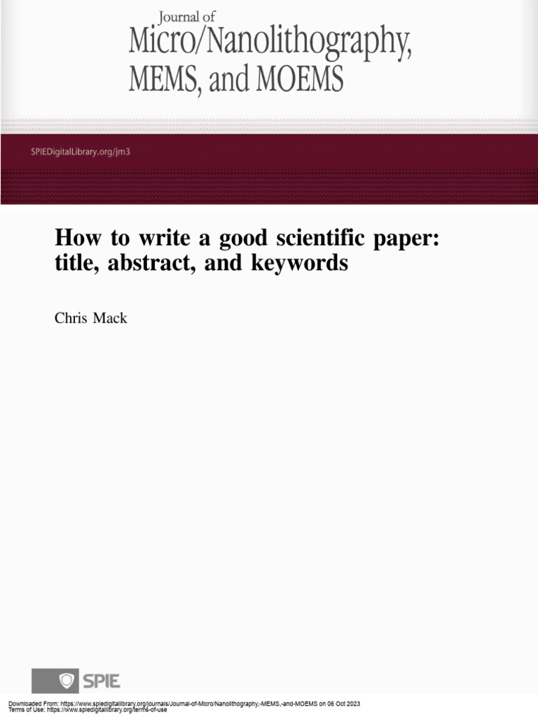 how-to-write-a-good-scientific-paper-title-abstract-and-keywords