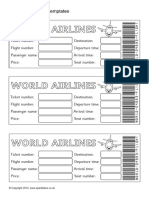 Flight Ticket Writing Templates