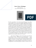 Entre Celan y Heidegger de Pablo Oyarzun