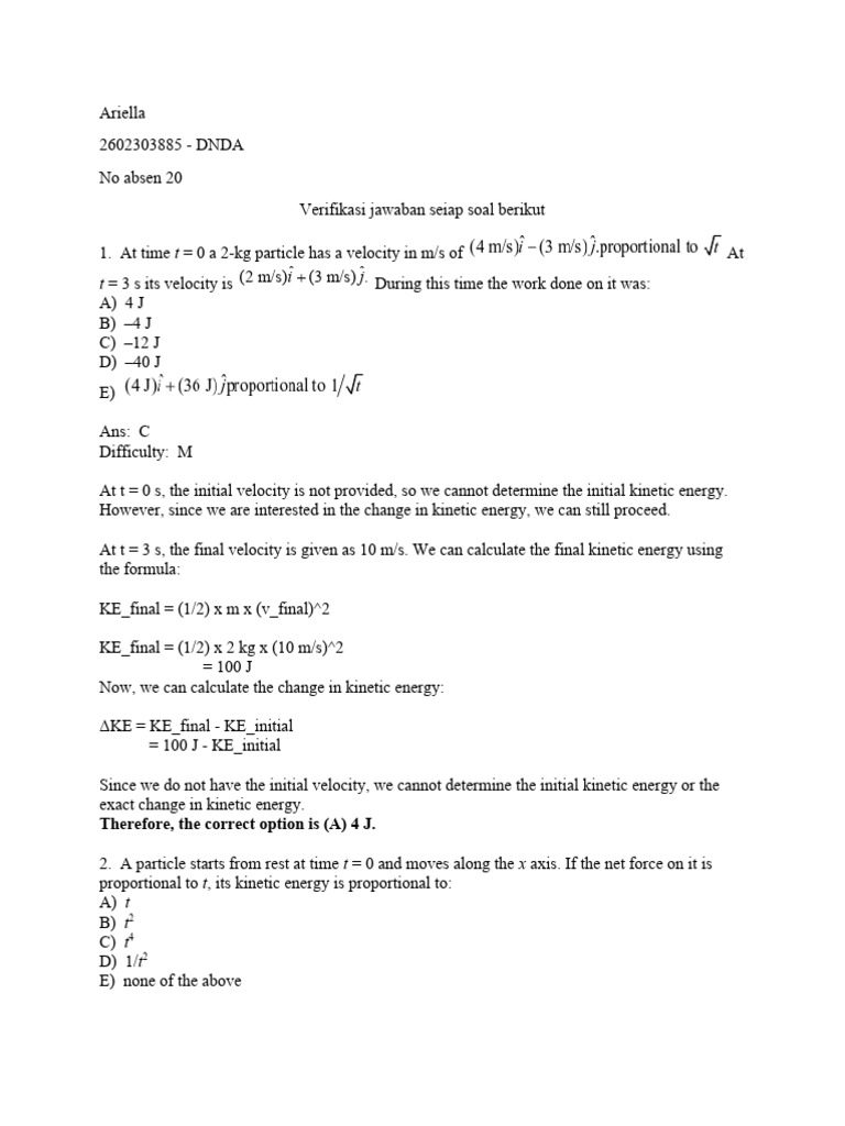 Kinetic and Potential Energy Problems | PDF | Potential Energy | Force