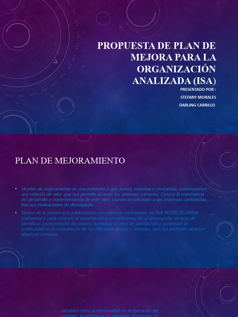 Propuesta de Plan de Mejora para La Organización | PDF | Business ...