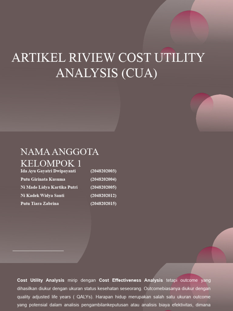 Analisis Cost Utility Kemo Rumah | PDF | Kesehatan Holistik | Sains ...