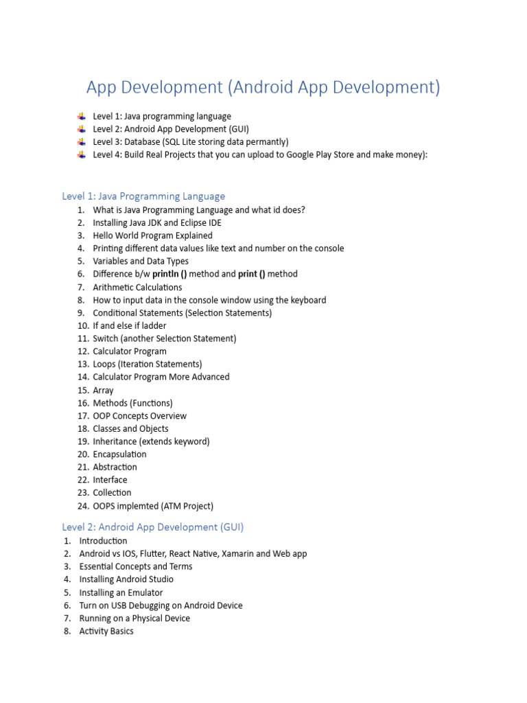 App Development Roadmap | PDF | Method (Computer Programming) | Mobile App