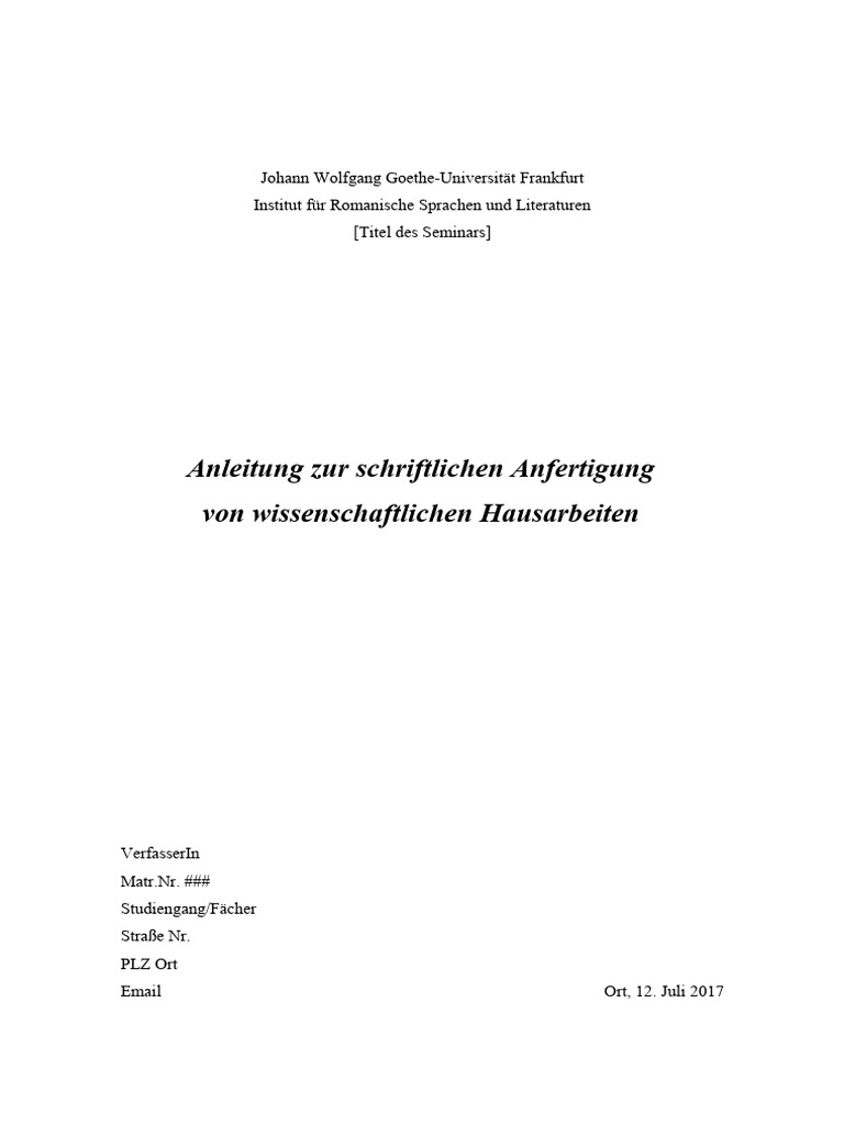 Muster Hausarbeit | PDF
