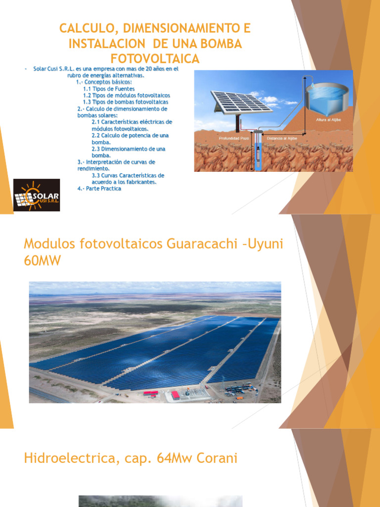 Cálculo y Dimensionamiento de Bombas Solares | PDF | Fotovoltaica ...