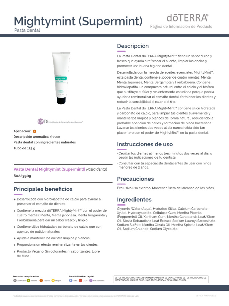 Mighty Mint Toothpaste | PDF | Mentha | Higiene oral