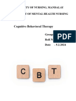 Cognitive Behavioral Therapy: University of Nursing, Mandalay Department of Mental Health Nursing
