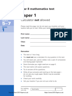 Year 8 Optional 2004 Mathematics Levels 5 7 Paper 1