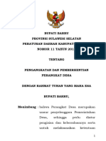 Perda No 11 Tahun 2016 Tentang Pengangkatan Dan Pemberhentian Perangkat Desa