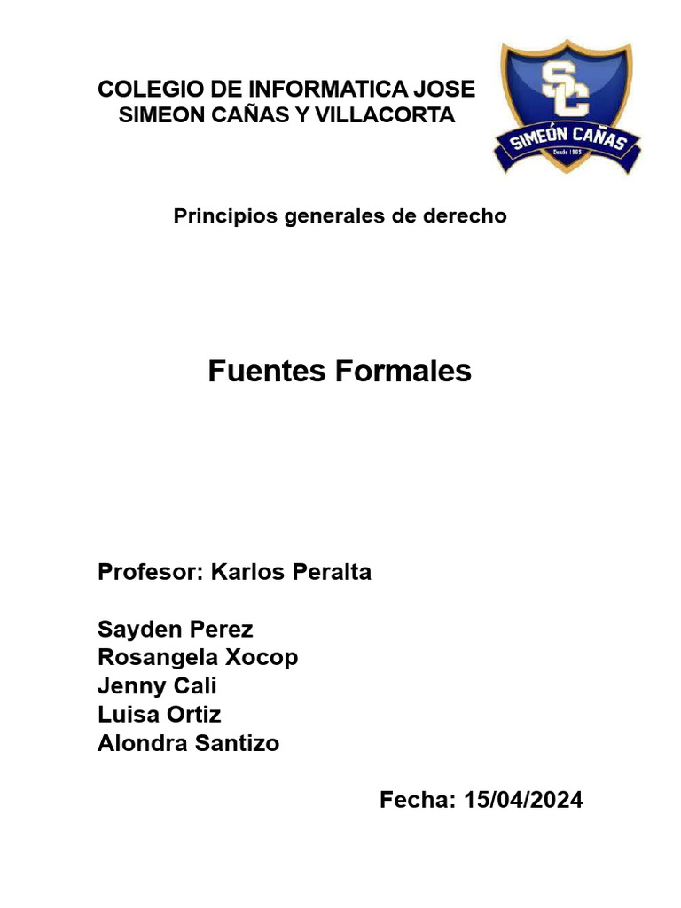 Fuentes Formales Del Derecho | PDF | Fuentes del derecho | Justicia