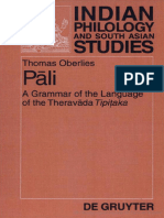 Pali A Grammar of The Language of The Theravada Tipitaka - Thomas Oberlies
