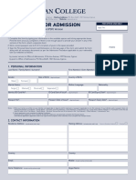 Application For Admission - Fillable PDF Version