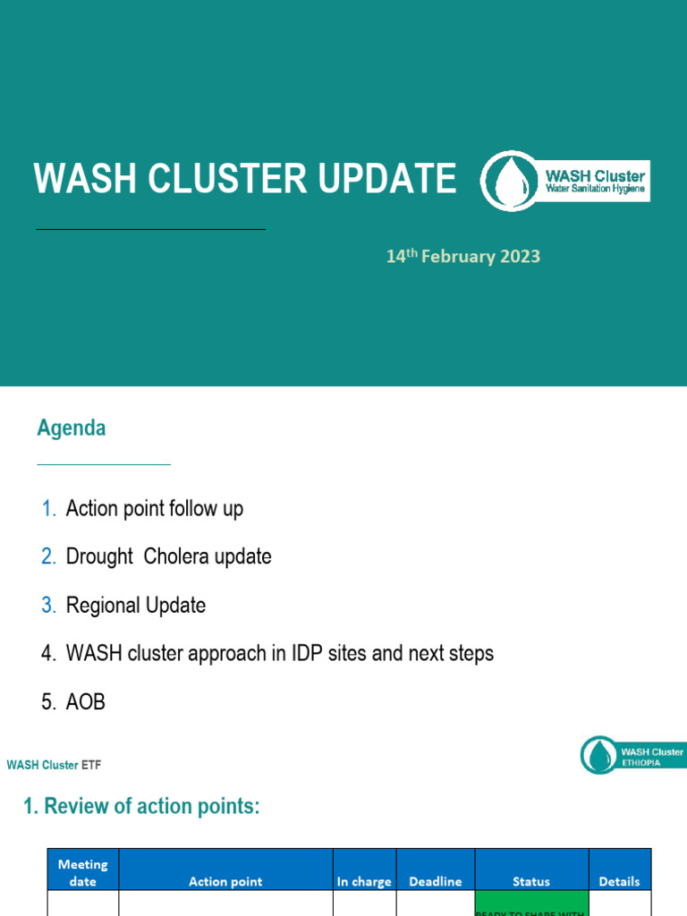 Ethiopia - National - Wash - Cluster Presentation | PDF | Wash | Sanitation