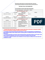 Time Table For Summer 2024 Theory Examination