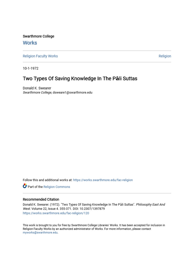 Saving Knowledge in Pāli Suttas | PDF | Knowledge | Perception