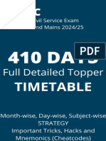 Upsc Iasips Civil Service Exam Prelims and Mains 2024 410 Days Full Detailed Topper Timetable - Disha Patel