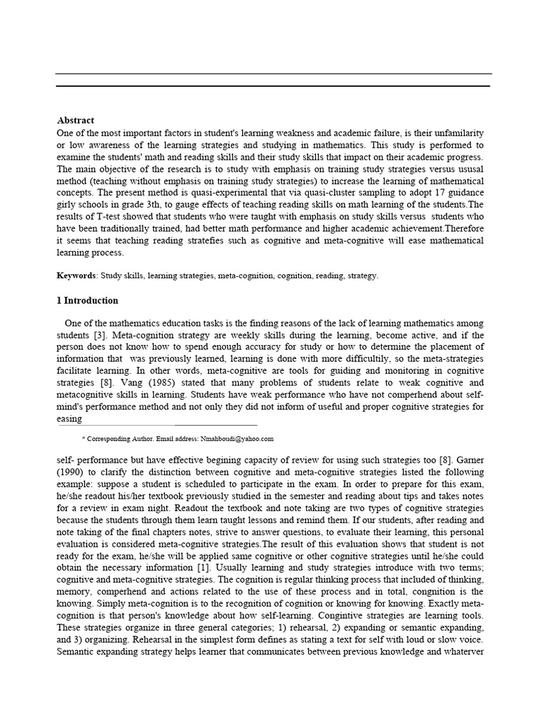 The Study of Teaching Effective Strategies On Stud | PDF ...