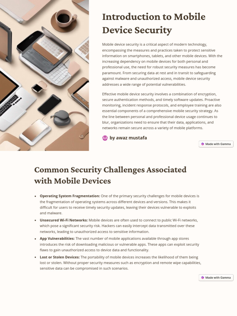 Introduction To Mobile Device Security | PDF | Security | Computer Security