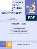 Group Guidance Session On Opportunities IN Biochemistry: Presented By: Nupur Basu (03618102122)