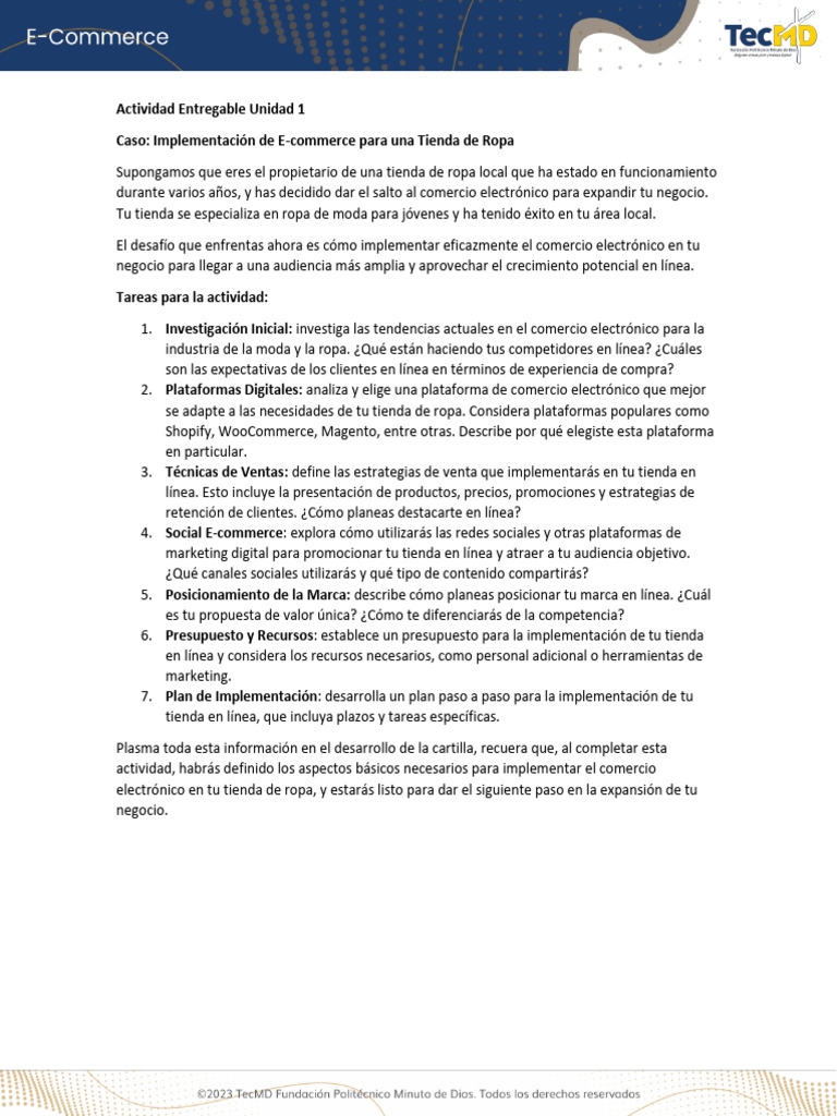 Uni1 Act3 Cas Imp Eco Tie Rop | PDF | Comercio electrónico | Marketing