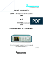 Signals produced by CCVS-Component Generator SAF and CCVS Generator SFF