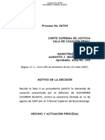 Proceso No 28704: Bogotá, D. C., Cinco (05) de Diciembre de Dos Mil Siete (2007)