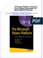 Free Download Pro Microsoft Power Platform Solution Building For The Citizen Developer 1St Ed Edition Mitchell Pearson Full Chapter PDF