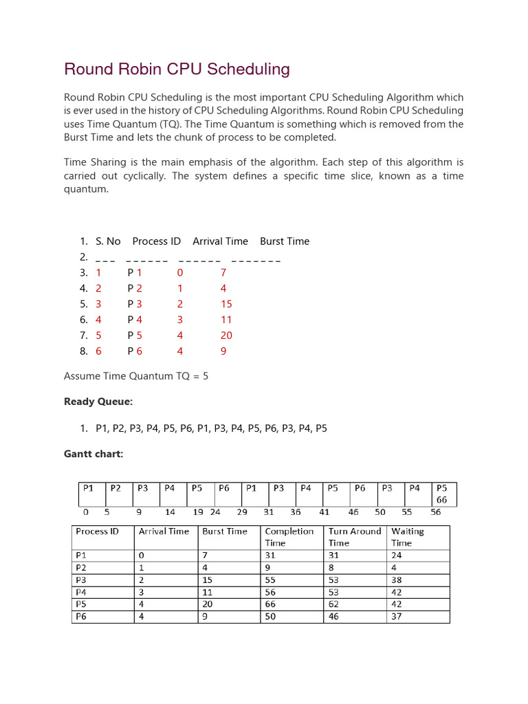 Round Robin Scheduling | PDF | Scheduling (Computing) | System Software