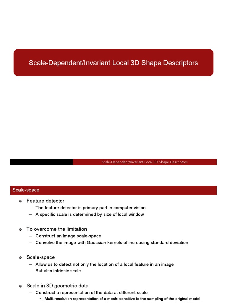 3D Shape Descriptors for Vision Experts | PDF | Geometry | Differential ...