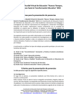 Normas para La Presentación de Ponencias. Congreso Mundial de Educacione Ecuador 2022