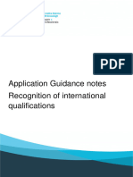 Recognition of International Qualifications Guidance Notes June 2022