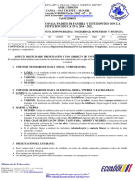 Acta de Compromiso para Padres de Familia y Estudiantes